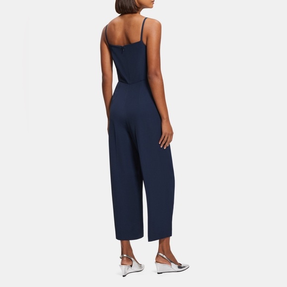 Theory Square Neck Sleeveless Jumpsuit, Navy Size 6 New w/Tag Retail $395 - Picture 5 of 11
